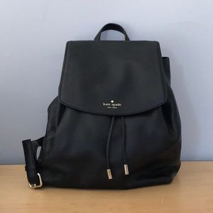 Kate Spade Black Leather Backpack